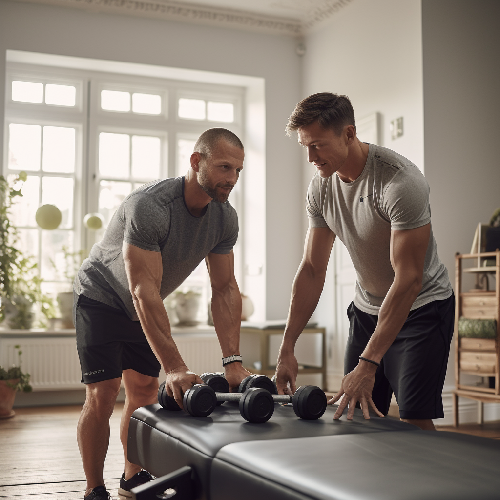 Exercise professional coaching a client